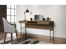 Load image into Gallery viewer, 55" Executive Industrial-Style Desk in Walnut & Black Metal