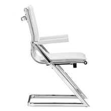 Load image into Gallery viewer, Ergonomic Guest or Conference Chair in White Neoprene and Steel (Set of 2)