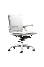 Load image into Gallery viewer, White Leather & Chrome Modern Office or Conference Chair