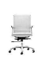 Load image into Gallery viewer, White Leather & Chrome Modern Office or Conference Chair
