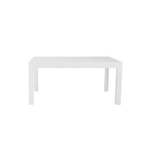 63" White Lacquer Office Desk with Beveled Edges