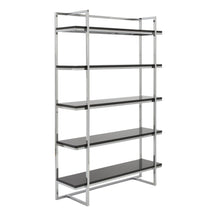 Load image into Gallery viewer, Chrome Framed 5-shelf Modern Bookcase