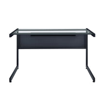 Load image into Gallery viewer, Glass Top 50" Modern Black C-Shaped Modular Desk