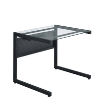 Load image into Gallery viewer, Black C-Shaped 34" Modern Desk with Glass Top
