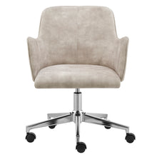 Load image into Gallery viewer, Elegant Curved Beige Velvet Office Chair
