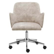 Load image into Gallery viewer, Elegant Curved Beige Velvet Office Chair