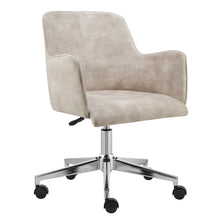 Load image into Gallery viewer, Elegant Curved Beige Velvet Office Chair