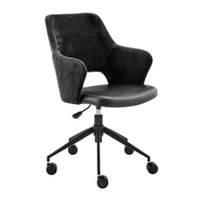 Load image into Gallery viewer, Cozy Office Chair in Black Leatherette & Fabric