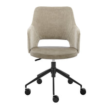 Load image into Gallery viewer, Cozy Office Chair in Gray Leatherette &amp; Taupe Fabric
