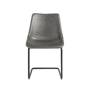 Grey Leatherette Conference or Guest Chairs with Black Base (Set of 2)