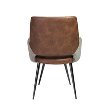 Load image into Gallery viewer, Padded Guest Armchair in Brown Leatherette and Gray Fabric
