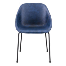 Load image into Gallery viewer, Retro Guest Chair in Blue Leatherette (Set of 2)