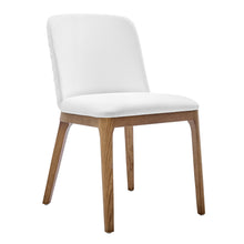 Load image into Gallery viewer, White Leatherette & Walnut Quilted Guest Chairs - Set of 2