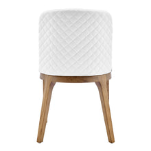 Load image into Gallery viewer, White Leatherette & Walnut Quilted Guest Chairs - Set of 2