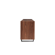 Load image into Gallery viewer, Walnut & Dark Gray Office Credenza w/ Modern Design