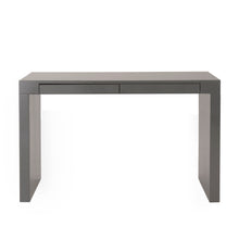 Load image into Gallery viewer, Modern 47" Gray Lacquer Office Desk with Drawers
