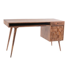 Load image into Gallery viewer, Modern 54" Solid Wood Office Desk with Intricate Wood Pattern