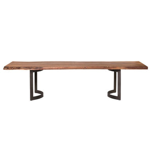 Solid Acacia 118" Conference Table with Unique Iron Base