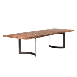 Solid Acacia 118" Conference Table with Unique Iron Base