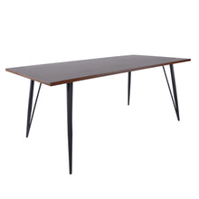 Load image into Gallery viewer, 71" Glossy Walnut and Matte Black Executive Desk or Meeting Table