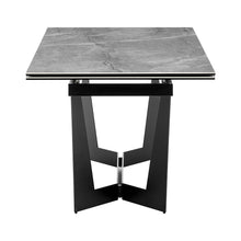 Load image into Gallery viewer, 63-95" Conference Table with Extending Leaves in Gray Marble Glass & Matte Steel