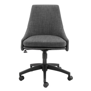 Angled Cozy Charcoal Denim Office Chair
