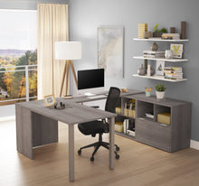 Load image into Gallery viewer, Executive U-Shaped 60" Desk in Bark Gray