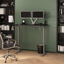 Load image into Gallery viewer, Two-Tone Gray 48&quot; 2-Monitor Adjusting Desk
