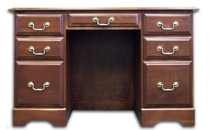 Solid Cherry 48" Double Pedestal Desk with Finish Options