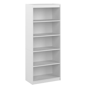 30" Sturdy 5 Shelf Bookcase in Satin White