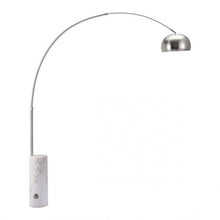 Load image into Gallery viewer, Sleek Arched Office Floor Lamp in Chrome & Marble
