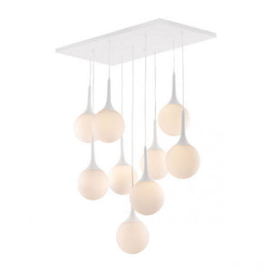 Chic Hanging Office Light w/ Teardrop Frosted Bulbs