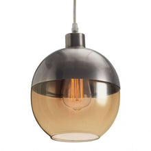Load image into Gallery viewer, Amber & Bronze Satin Hanging Office Lamp