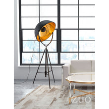 Load image into Gallery viewer, Antique Black Office Floor Lamp w/ Gold
