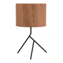 Load image into Gallery viewer, Stunning Office Lamp w/ Faux Wood Shade & Black Base