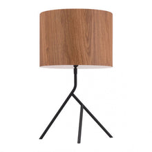 Load image into Gallery viewer, Stunning Office Lamp w/ Faux Wood Shade & Black Base