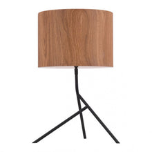 Load image into Gallery viewer, Stunning Office Lamp w/ Faux Wood Shade & Black Base