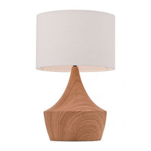 Load image into Gallery viewer, Faux Woodgrain Desk Lamp w/ Angular Retro-Modern Design