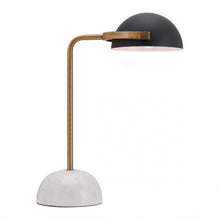 Load image into Gallery viewer, Mid-Century Modern Black & Marble Table Lamp w/ Gold Stem