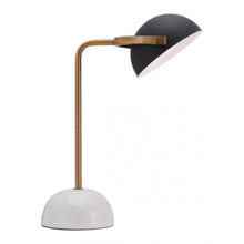 Load image into Gallery viewer, Mid-Century Modern Black & Marble Table Lamp w/ Gold Stem