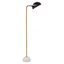 Load image into Gallery viewer, Mid-Century Modern Black & Marble Floor Lamp w/ Gold Stem