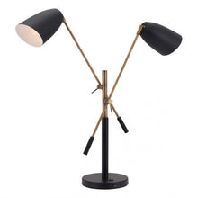 Load image into Gallery viewer, Black & Brass Office Desk Lamp (Adjustable)