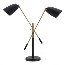 Load image into Gallery viewer, Black & Brass Office Desk Lamp (Adjustable)