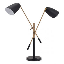 Load image into Gallery viewer, Black & Brass Office Desk Lamp (Adjustable)