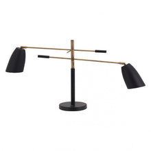 Load image into Gallery viewer, Black & Brass Office Desk Lamp (Adjustable)