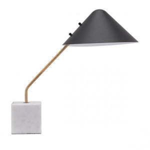 Black & Gold Office Table Lamp w/ Marble Base