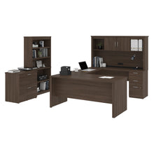 Load image into Gallery viewer, 66" Antigua Desk Set with U-Shaped Desk, File, and Bookcase