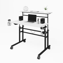 Load image into Gallery viewer, 36&quot; Rolling White Wire-Frame Desk
