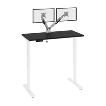 Load image into Gallery viewer, Black & White 48" Twin Monitor Adjustable Desk