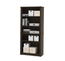Load image into Gallery viewer, Double Pedestal L-shaped Desk with Hutch in Dark Chocolate

